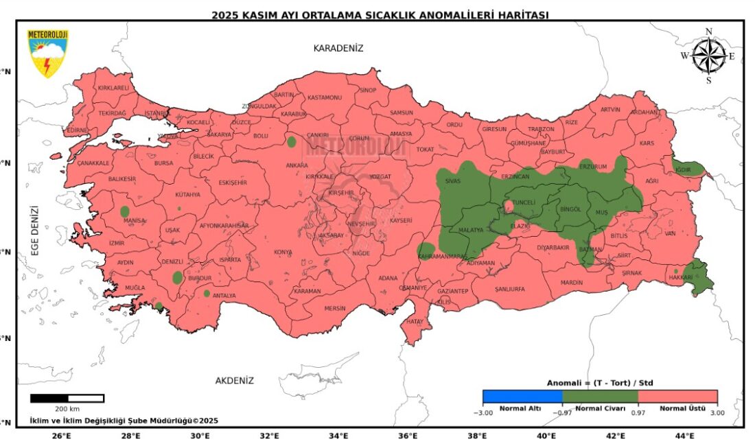 &nbsp; Kasım Ayında Ortalama