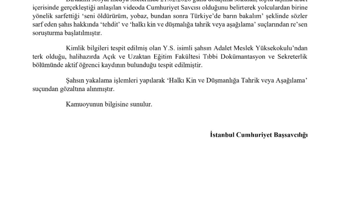   İstanbul Cumhuriyet Başsavcılığı,