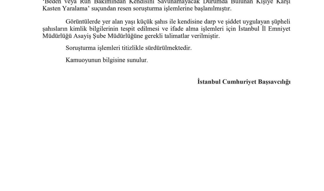 İstanbul’da Çocuğa Şiddet Görüntüleriyle
