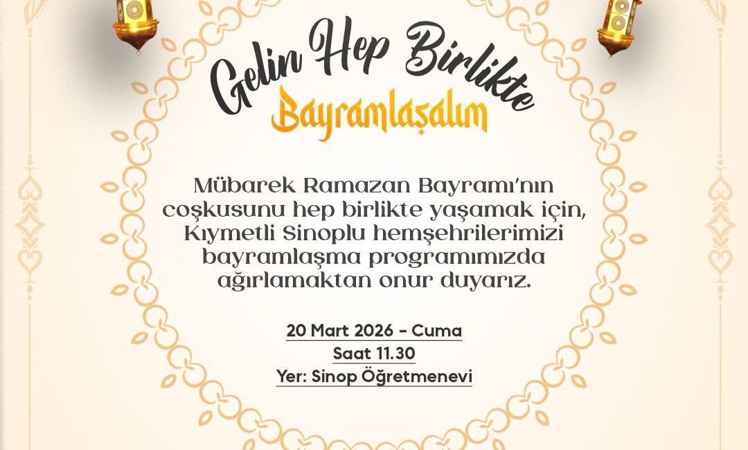 Sinop’ta Bayramlaşma Programı Düzenlenecek – Tek Haber Ajansı (TEKHA) Türkiye’nin Habercisi Sinop Valiliği, “Gelin Hep