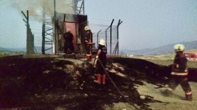 Malatya-Elazığ yolu üzerindeki baz istasyonunda