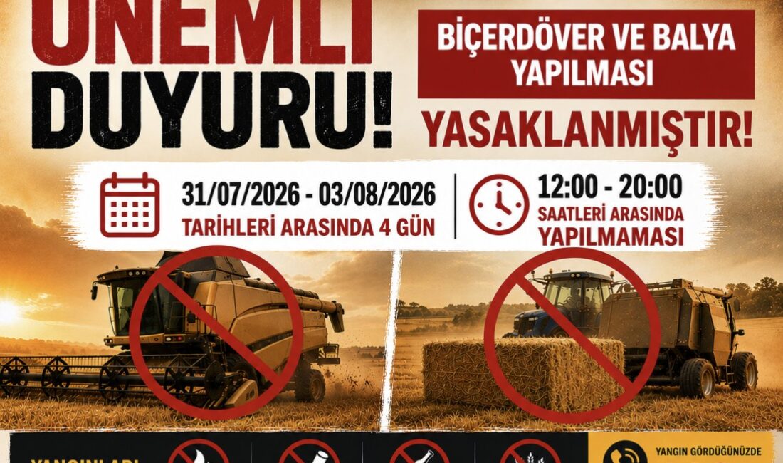 Tekirdağ’da Balya Makinelerine Sıcak Saat Kısıtlaması Tekirdağ’da etkisini artıran aşırı