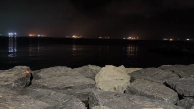 İstanbul’un Avcılar ilçesinde balık tuttuğu