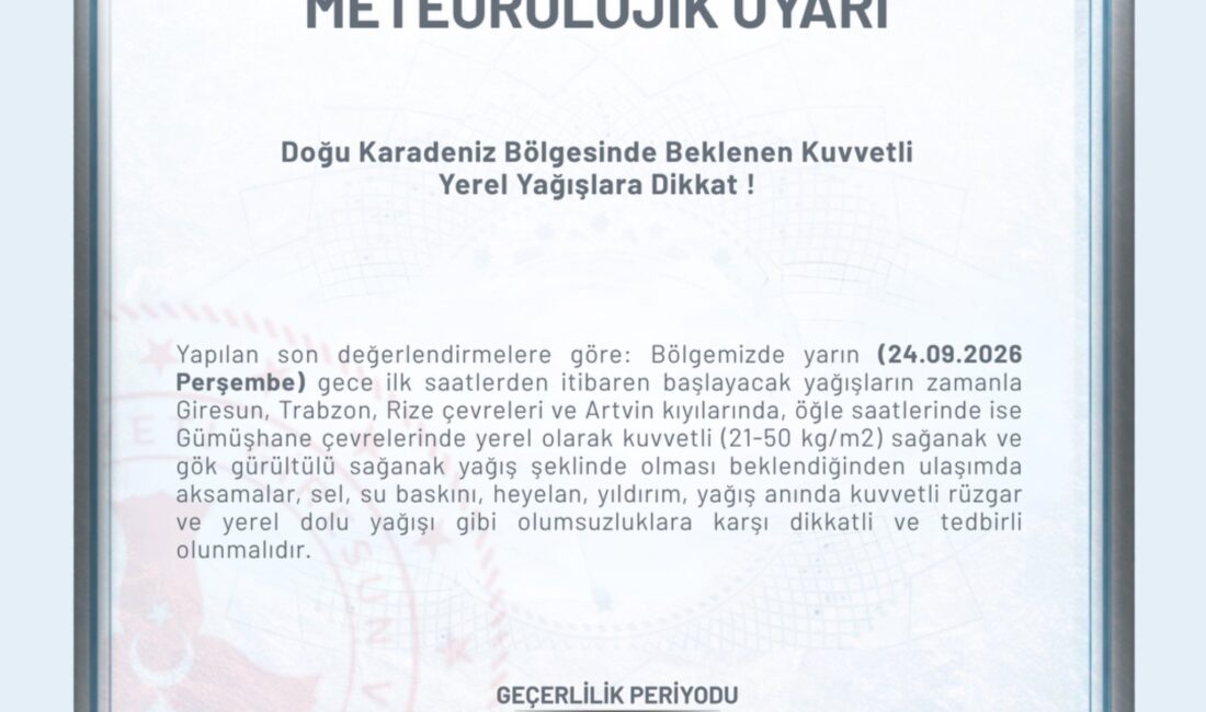 Meteoroloji Genel Müdürlüğü’nün son