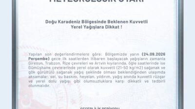 Meteoroloji Genel Müdürlüğü’nün son verilerini