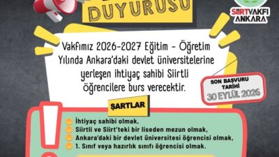Siirt Vakfı Ankara Şubesi, 2026-2027