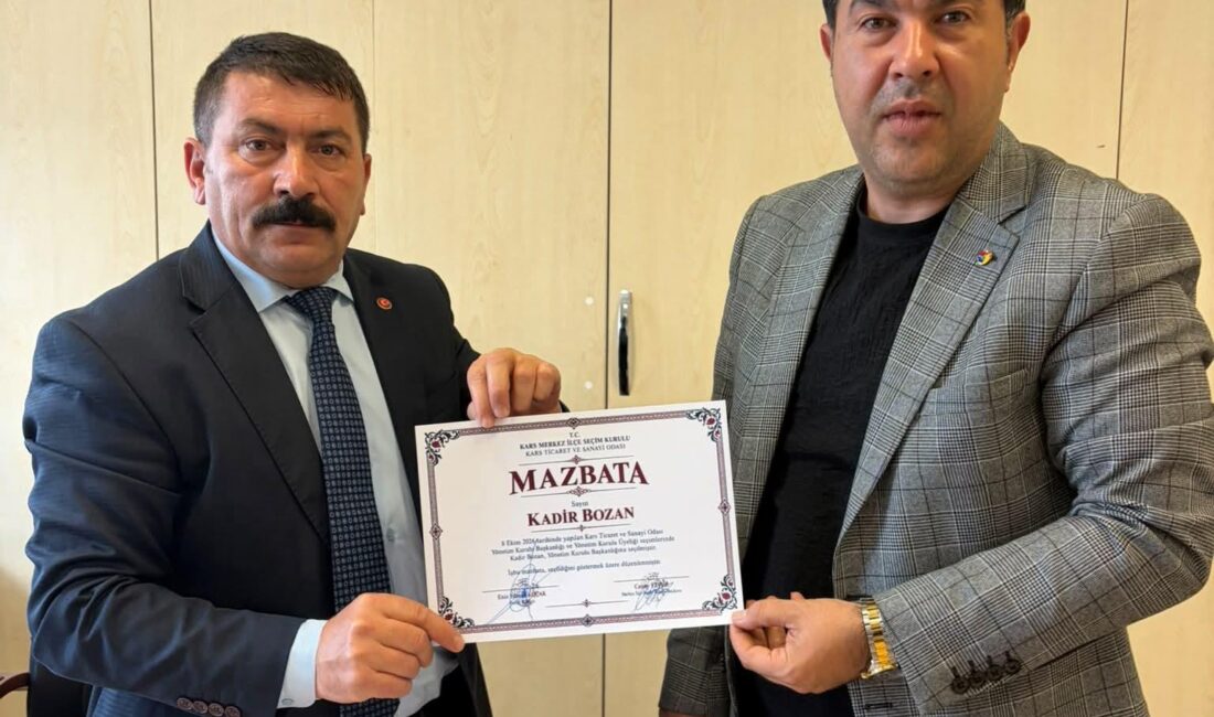 KTSO Başkanı Kadir Bozan Mazbatasını Teslim Aldı Kars Ticaret ve Sanayi