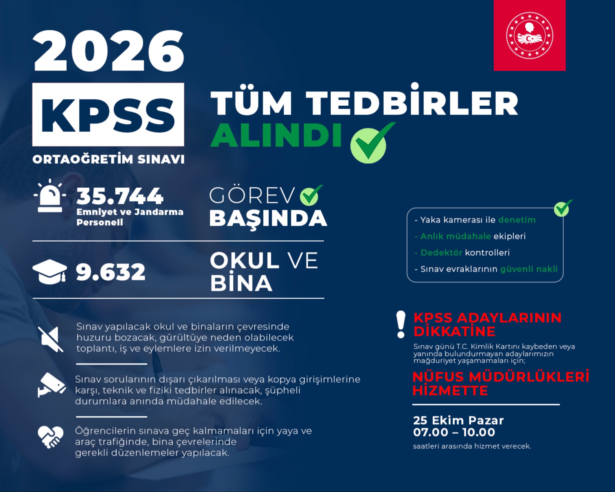 İçişleri Bakanı Çiftçi’den KPSS Güvenliği İçin Dev Seferberlik: 35 Bin Personel Sahada