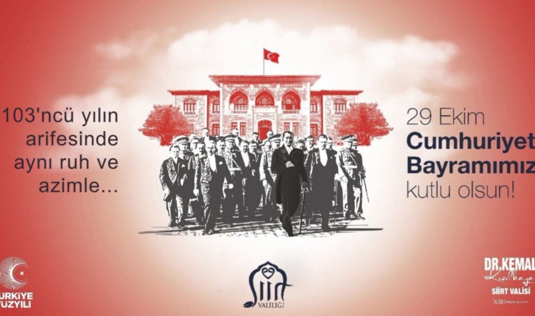 Vali Kemal Kızılkaya’dan 29 Ekim Cumhuriyet Bayramı Mesajı Siirt Valisi Kemal Kızılkaya,